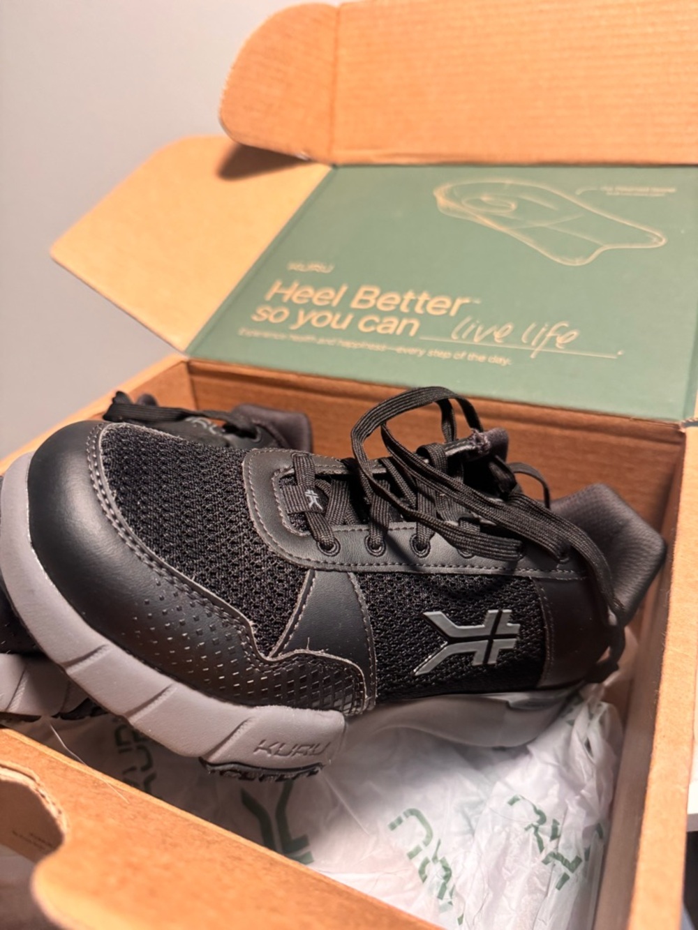 KURU Kids Black and Gray Athletic Sneakers